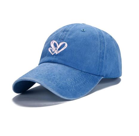 Heart Embroidered Vintage Cap
