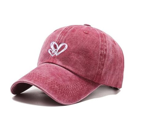 Heart Embroidered Vintage Cap