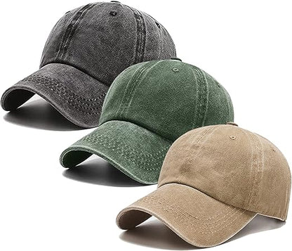 3 Pack Plain Vintage Cap