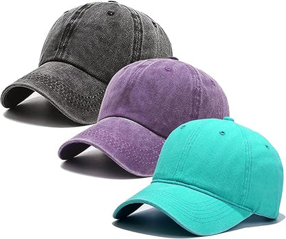 3 Pack Plain Vintage Cap