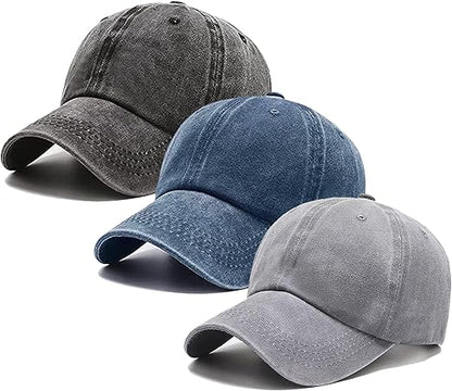 3 Pack Plain Vintage Cap