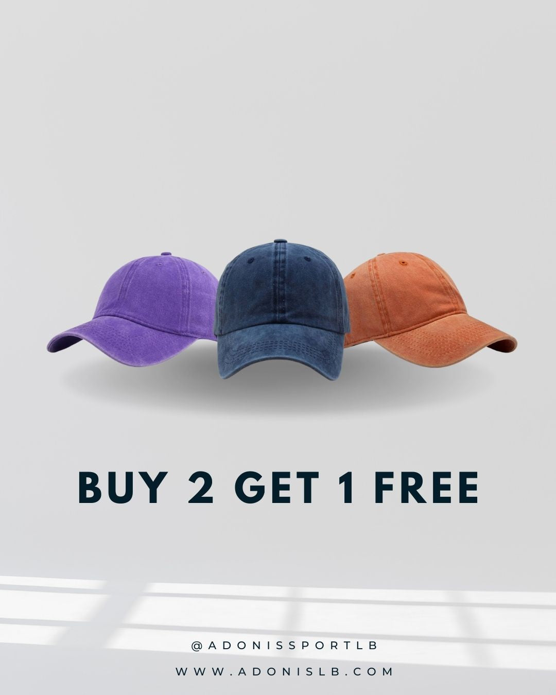 3 Pack Plain Vintage Cap